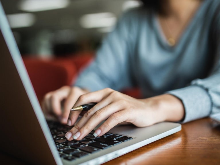 Woman on a laptop