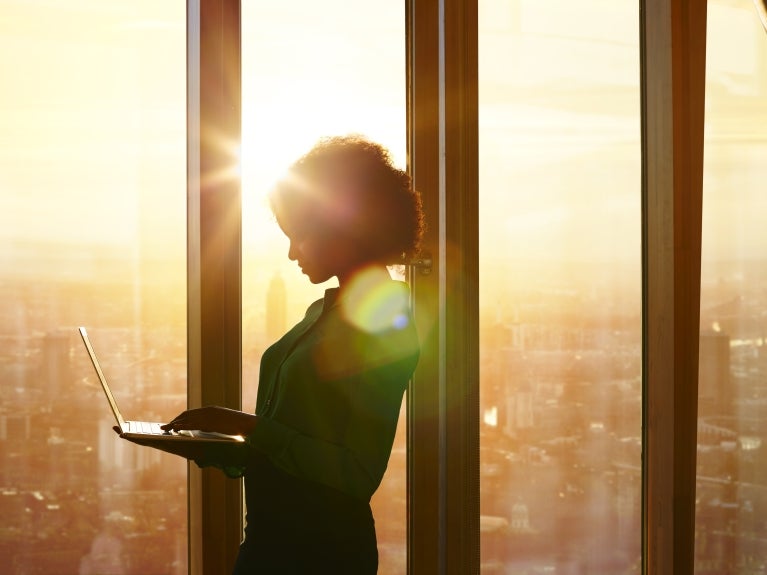 Woman on a laptop