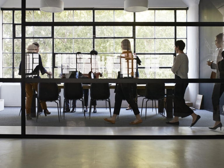 view of people in a conference room