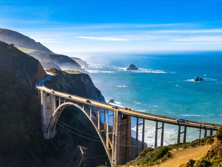 bridge in coastal area with view of ocean