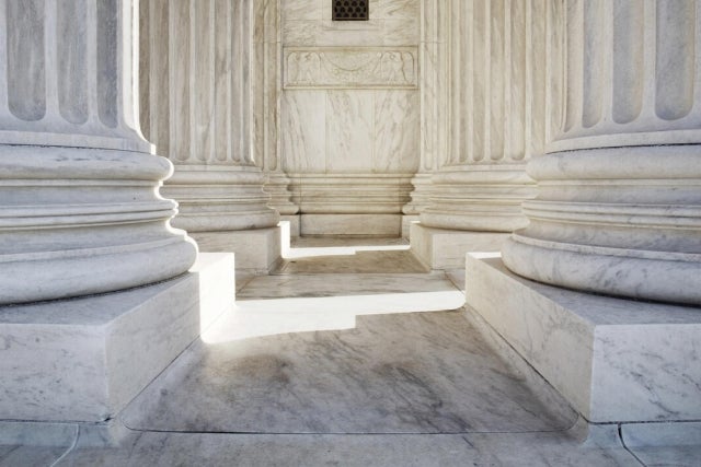 white marble columns