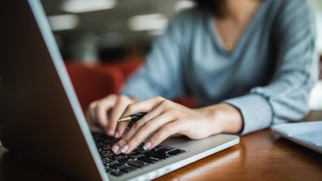 Woman on a laptop