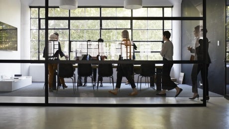 view of people in a conference room