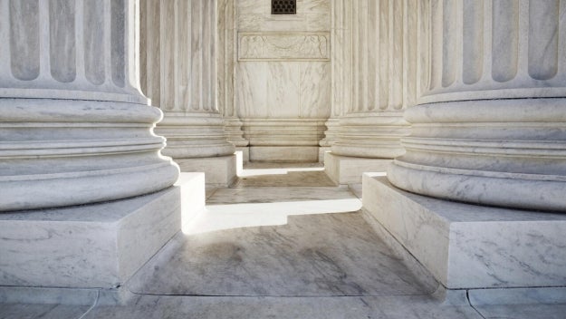 white marble columns