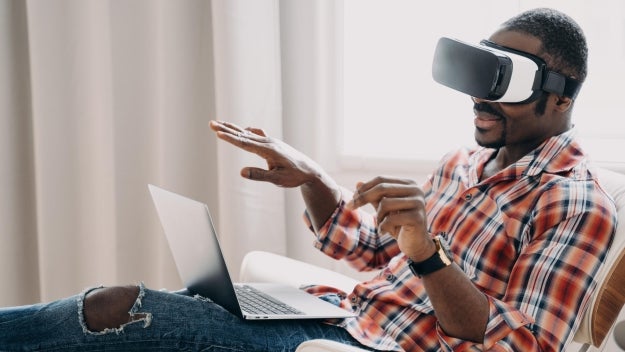 Man with Virtual Reality Headset