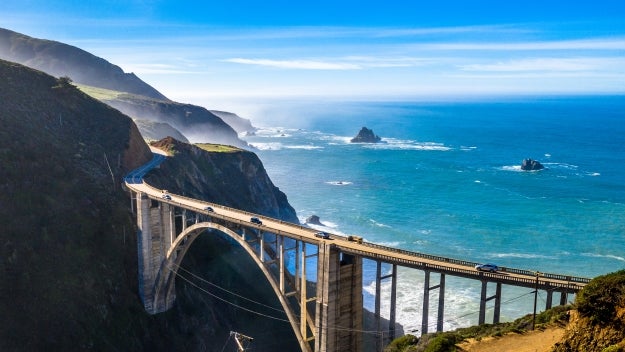 bridge in coastal area with view of ocean